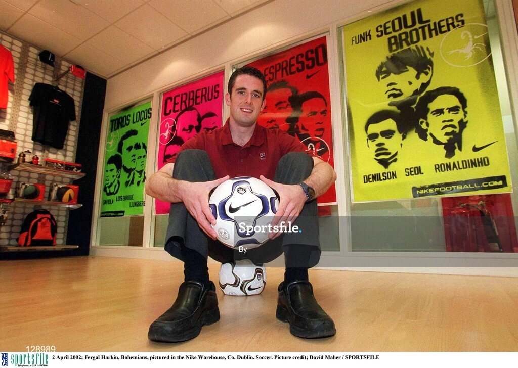 2 April 2002; Fergal Harkin, Bohemians, pictured in the Nike Warehouse, Co. Dublin. Soccer. Picture credit; David Maher / SPORTSFILE