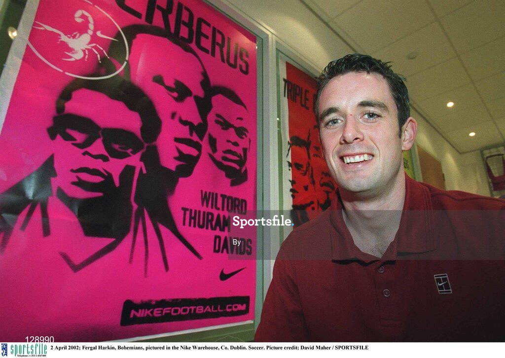 2 April 2002; Fergal Harkin, Bohemians, pictured in the Nike Warehouse, Co. Dublin. Soccer. Picture credit; David Maher / SPORTSFILE