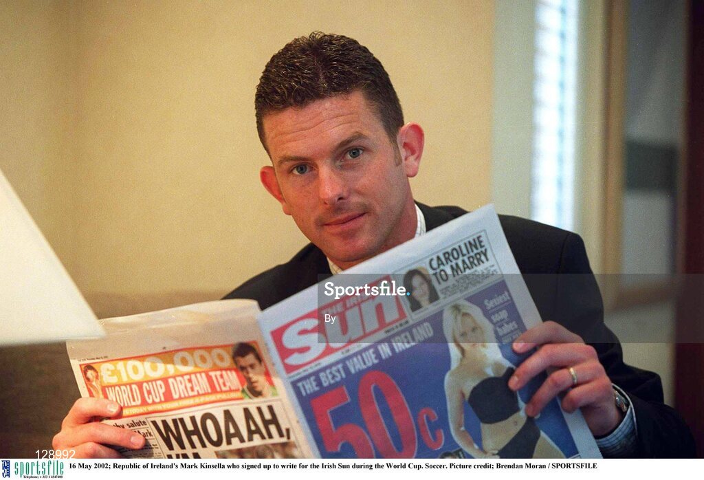 16 May 2002; Republic of Ireland's Mark Kinsella who signed up to write for the Irish Sun during the World Cup. Soccer. Picture credit; Brendan Moran / SPORTSFILE