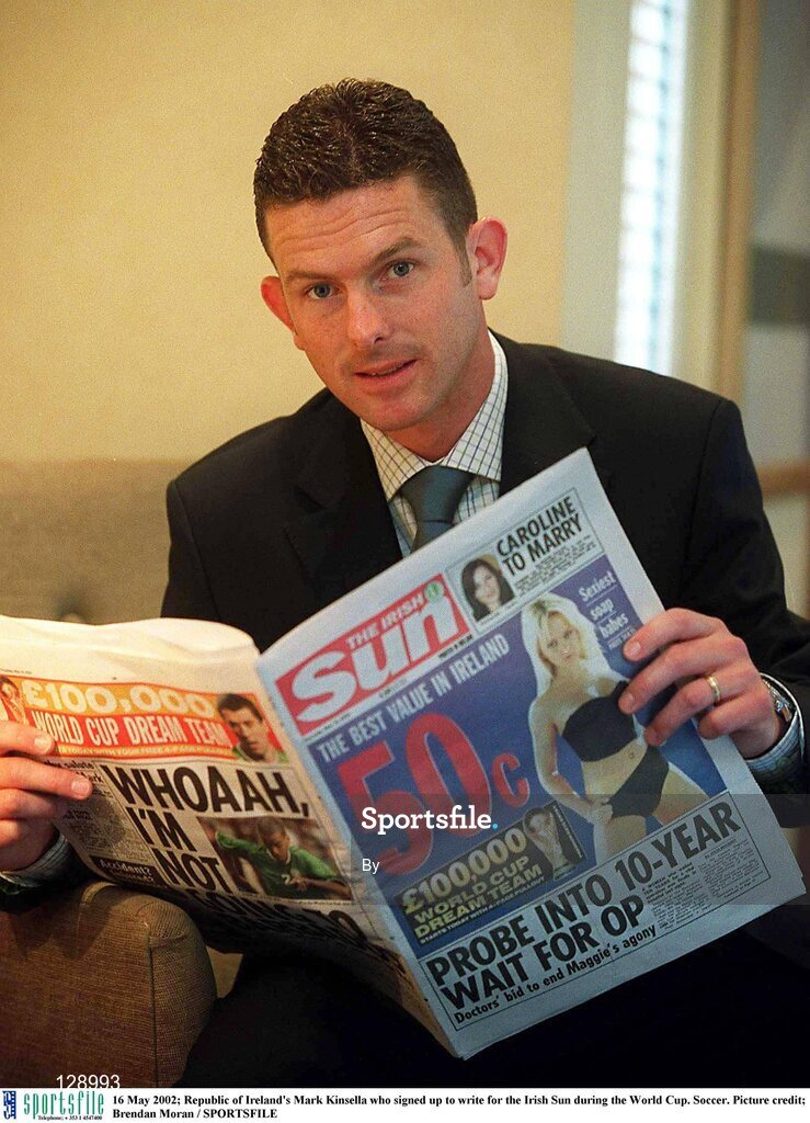 16 May 2002; Republic of Ireland's Mark Kinsella who signed up to write for the Irish Sun during the World Cup. Soccer. Picture credit; Brendan Moran / SPORTSFILE