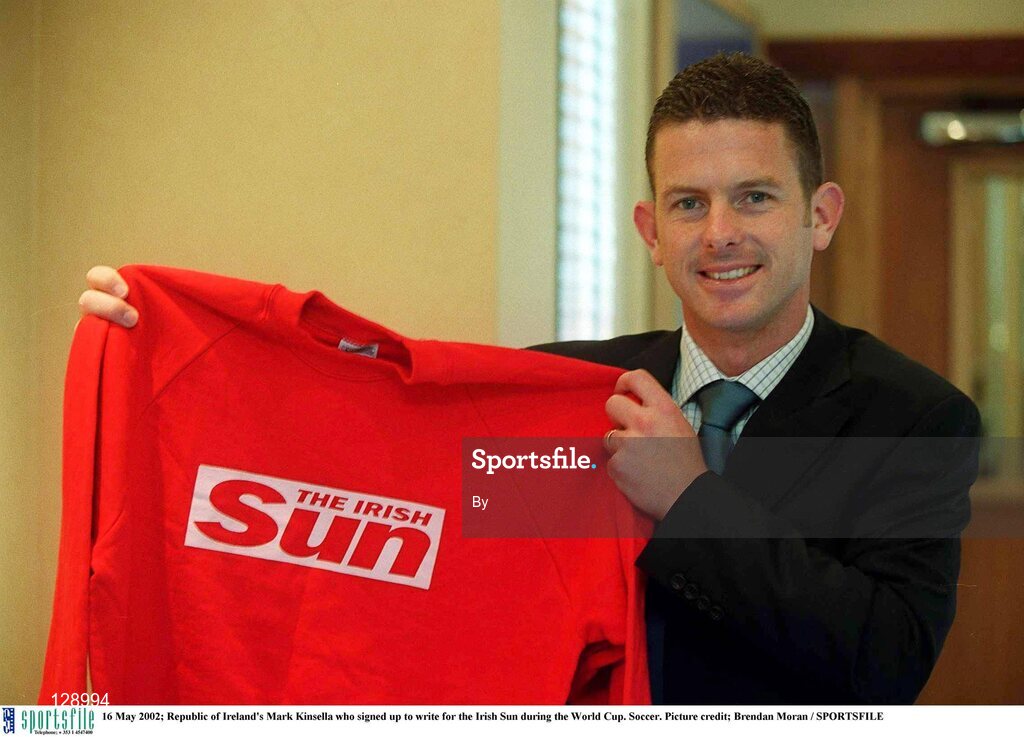 16 May 2002; Republic of Ireland's Mark Kinsella who signed up to write for the Irish Sun during the World Cup. Soccer. Picture credit; Brendan Moran / SPORTSFILE