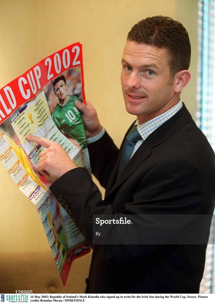 16 May 2002; Republic of Ireland's Mark Kinsella who signed up to write for the Irish Sun during the World Cup. Soccer. Picture credit; Brendan Moran / SPORTSFILE