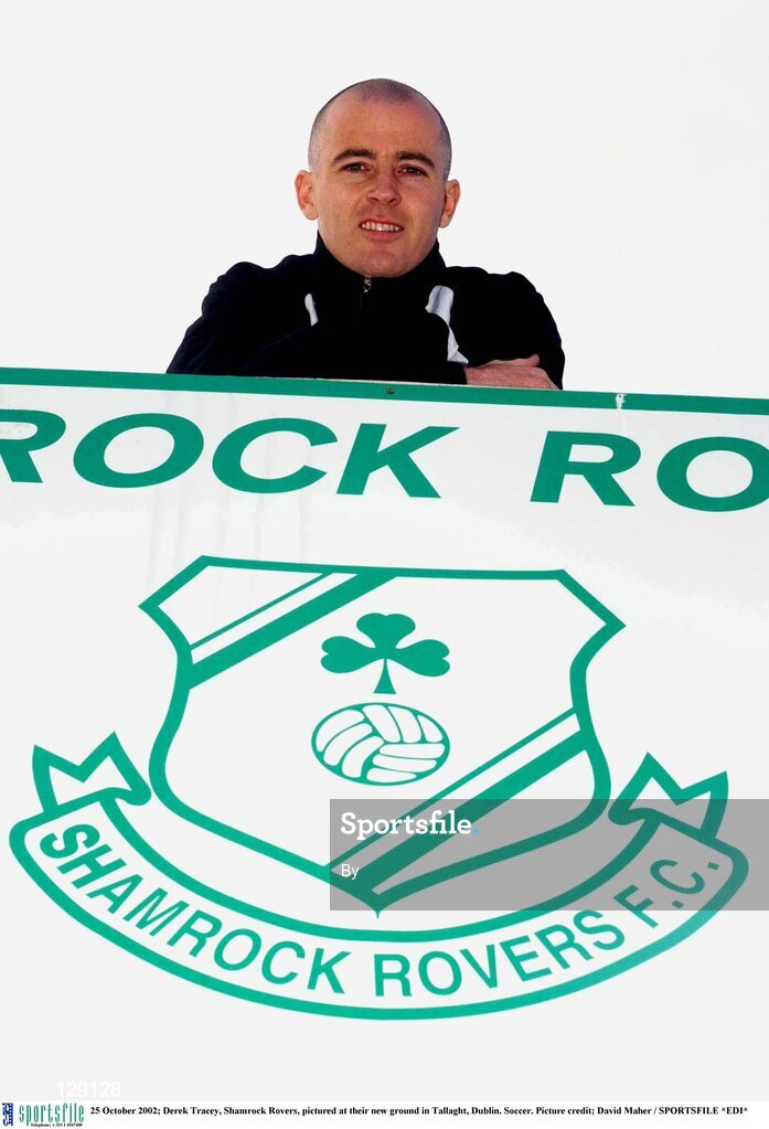 25 October 2002; Derek Tracey, Shamrock Rovers, pictured at their new ground in Tallaght, Dublin. Soccer. Picture credit; David Maher / SPORTSFILE *EDI*