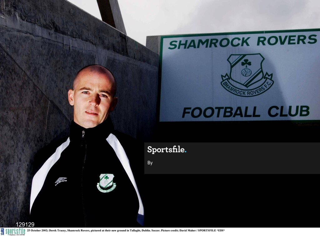 25 October 2002; Derek Tracey, Shamrock Rovers, pictured at their new ground in Tallaght, Dublin. Soccer. Picture credit; David Maher / SPORTSFILE *EDI*
