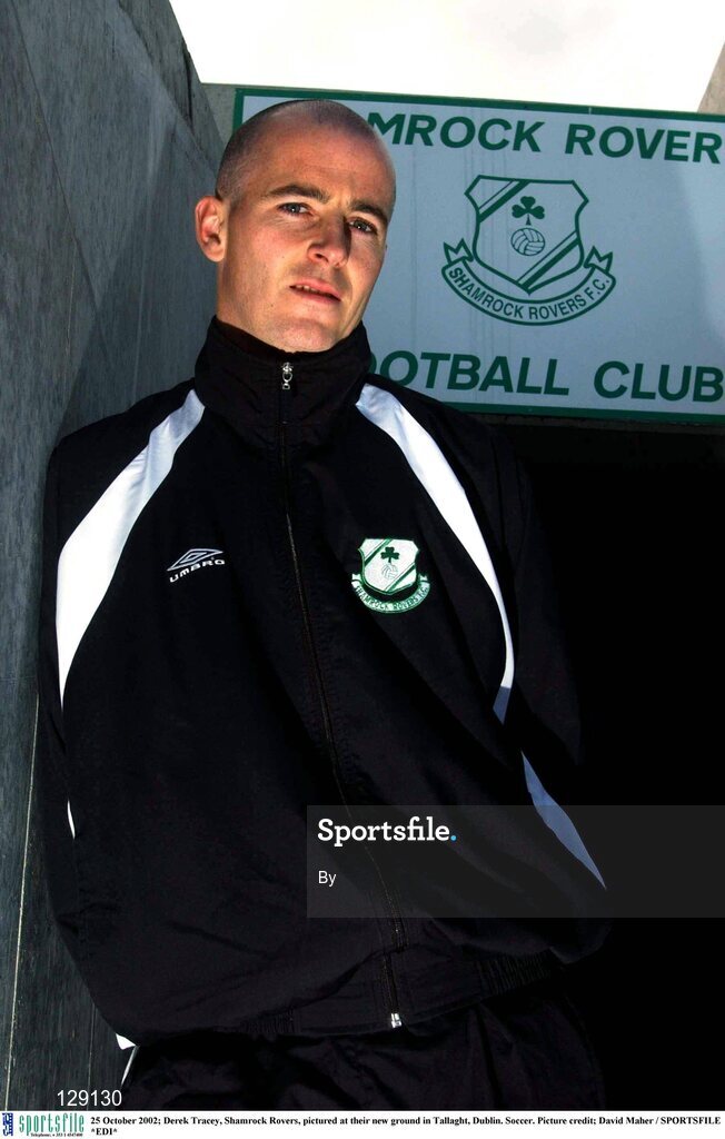 25 October 2002; Derek Tracey, Shamrock Rovers, pictured at their new ground in Tallaght, Dublin. Soccer. Picture credit; David Maher / SPORTSFILE *EDI*