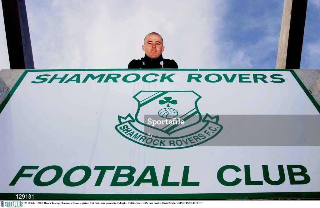 25 October 2002; Derek Tracey, Shamrock Rovers, pictured at their new ground in Tallaght, Dublin. Soccer. Picture credit; David Maher / SPORTSFILE *EDI*