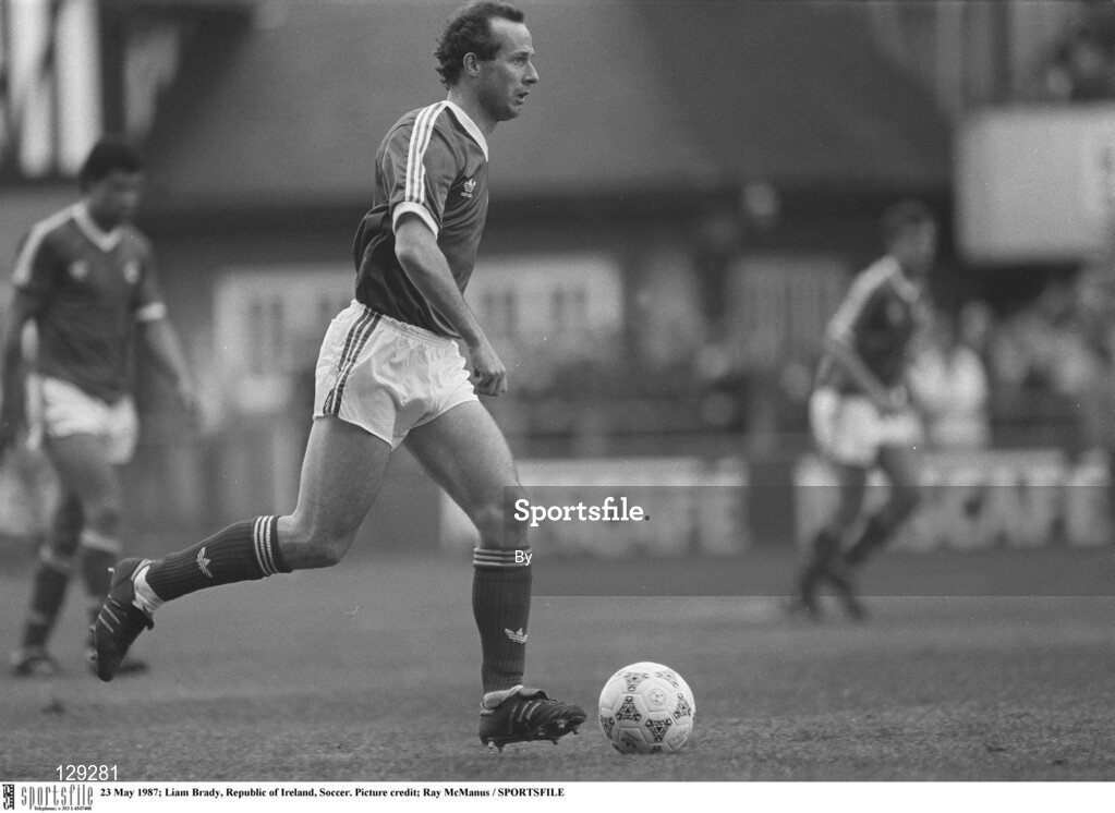23 May 1987; Liam Brady, Republic of Ireland, Soccer. Picture credit; Ray McManus / SPORTSFILE