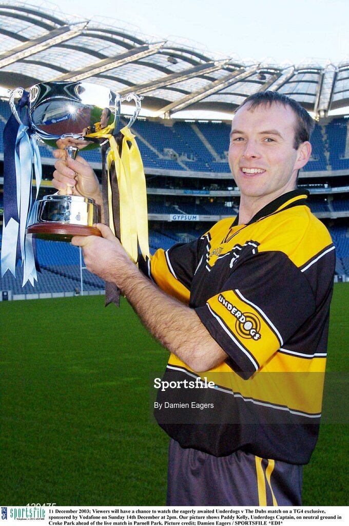 11 December 2003; Viewers will have a chance to watch the eagerly awaited Underdogs v The Dubs match on a TG4 exclusive, sponsored by Vodafone on Sunday 14th December at 2pm. Our picture shows Paddy Kelly, Underdogs Captain, on neutral ground in Croke Park ahead of the live match in Parnell Park. Picture credit; Damien Eagers / SPORTSFILE *EDI*