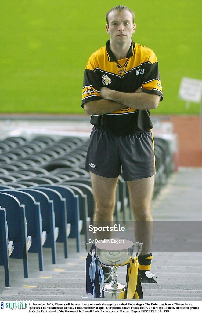11 December 2003; Viewers will have a chance to watch the eagerly awaited Underdogs v The Dubs match on a TG4 exclusive, sponsored by Vodafone on Sunday 14th December at 2pm. Our picture shows Paddy Kelly, Underdogs Captain, on neutral ground in Croke Park ahead of the live match in Parnell Park. Picture credit; Damien Eagers / SPORTSFILE *EDI*