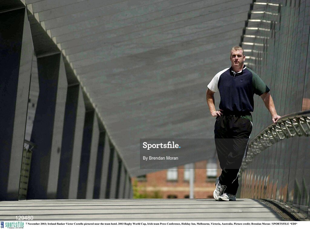 7 November 2003; Ireland flanker Victor Costello pictured near the team hotel. 2003 Rugby World Cup, Irish team Press Conference, Holiday Inn, Melbourne, Victoria, Australia. Picture credit; Brendan Moran / SPORTSFILE
