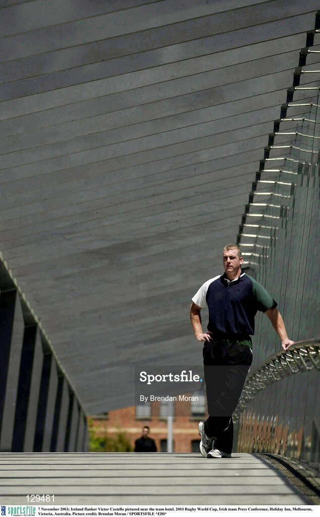 7 November 2003; Ireland flanker Victor Costello pictured near the team hotel. 2003 Rugby World Cup, Irish team Press Conference, Holiday Inn, Melbourne, Victoria, Australia. Picture credit; Brendan Moran / SPORTSFILE