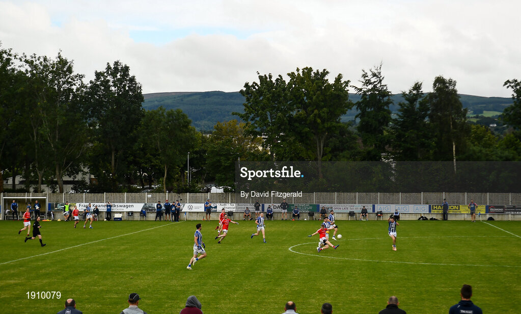 25 July 2020; A general view during the Dublin County Senior Football Championship Round 1 match between Ballyboden St Endas and Clontarf at Pairc Uí Mhurchu in Dublin. GAA matches continue to take place in front of a limited number of people in an effort to contain the spread of the Coronavirus (COVID-19) pandemic. Photo by David Fitzgerald/Sportsfile