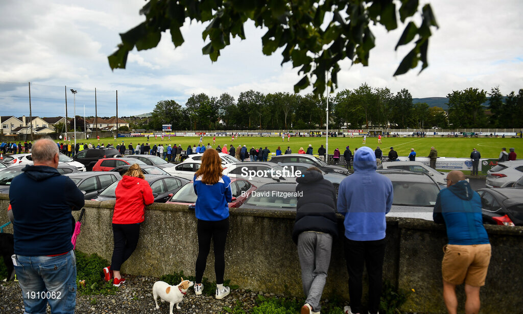 25 July 2020; A general view during the Dublin County Senior Football Championship Round 1 match between Ballyboden St Endas and Clontarf at Pairc Uí Mhurchu in Dublin. GAA matches continue to take place in front of a limited number of people in an effort to contain the spread of the Coronavirus (COVID-19) pandemic. Photo by David Fitzgerald/Sportsfile