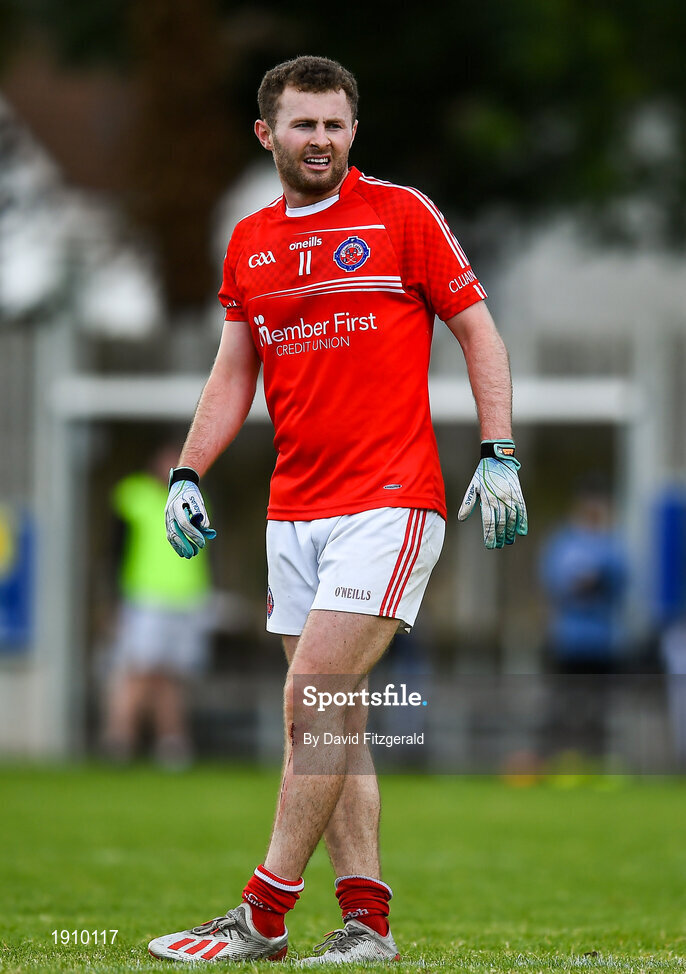 25 July 2020; Jack McCaffrey of Clontarf during the Dublin County Senior Football Championship Round 1 match between Ballyboden St Endas and Clontarf at Pairc Uí Mhurchu in Dublin. GAA matches continue to take place in front of a limited number of people in an effort to contain the spread of the Coronavirus (COVID-19) pandemic. Photo by David Fitzgerald/Sportsfile