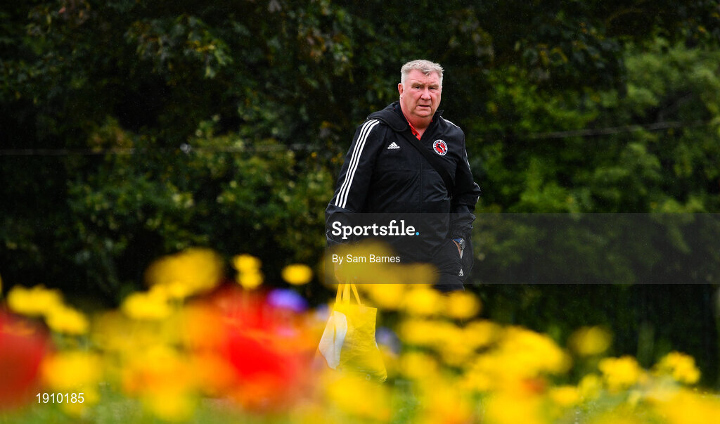 26 July 2020; Gorey Rangers assistant manager Tony McCarthy arrives ahead of the FAI New Balance Junior Cup Quarter-Final match between Usher Celtic and Gorey Rangers at Grangegorman IT in Dublin. Competitive Soccer matches have been approved to return following the guidelines of Phase 3 of the Irish Government’s Roadmap for Reopening of Society and Business and protocols set down by the Soccer governing authorities. With games having been suspended since March, competitive games can take place with updated protocols including a limit of 200 individuals at any one outdoor event, including players, officials and a limited number of spectators, with social distancing, hand sanitisation and face masks being worn by those in attendance among other measures in an effort to contain the spread of the Coronavirus (COVID-19). Photo by Sam Barnes/Sportsfile