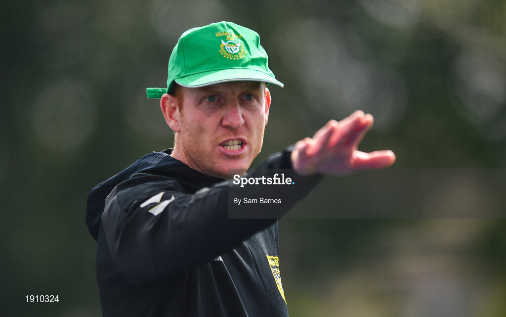26 July 2020; Usher Celtic manager Wesley Doyle during the FAI New Balance Junior Cup Quarter-Final match between Usher Celtic and Gorey Rangers at Grangegorman IT in Dublin. Competitive Soccer matches have been approved to return following the guidelines of Phase 3 of the Irish Government’s Roadmap for Reopening of Society and Business and protocols set down by the Soccer governing authorities. With games having been suspended since March, competitive games can take place with updated protocols including a limit of 200 individuals at any one outdoor event, including players, officials and a limited number of spectators, with social distancing, hand sanitisation and face masks being worn by those in attendance among other measures in an effort to contain the spread of the Coronavirus (COVID-19). Photo by Sam Barnes/Sportsfile