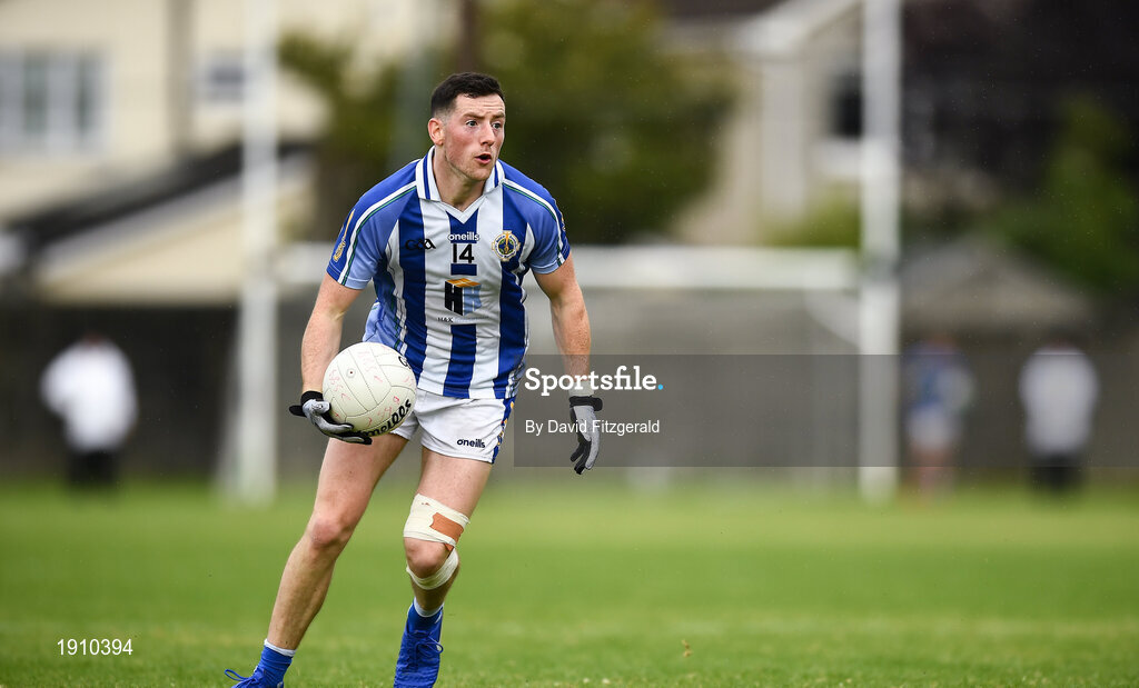 25 July 2020; Ryan Basquel of Ballyboden St Enda's during the Dublin County Senior Football Championship Round 1 match between Ballyboden St Endas and Clontarf at Pairc Uí Mhurchu in Dublin. GAA matches continue to take place in front of a limited number of people in an effort to contain the spread of the Coronavirus (COVID-19) pandemic. Photo by David Fitzgerald/Sportsfile