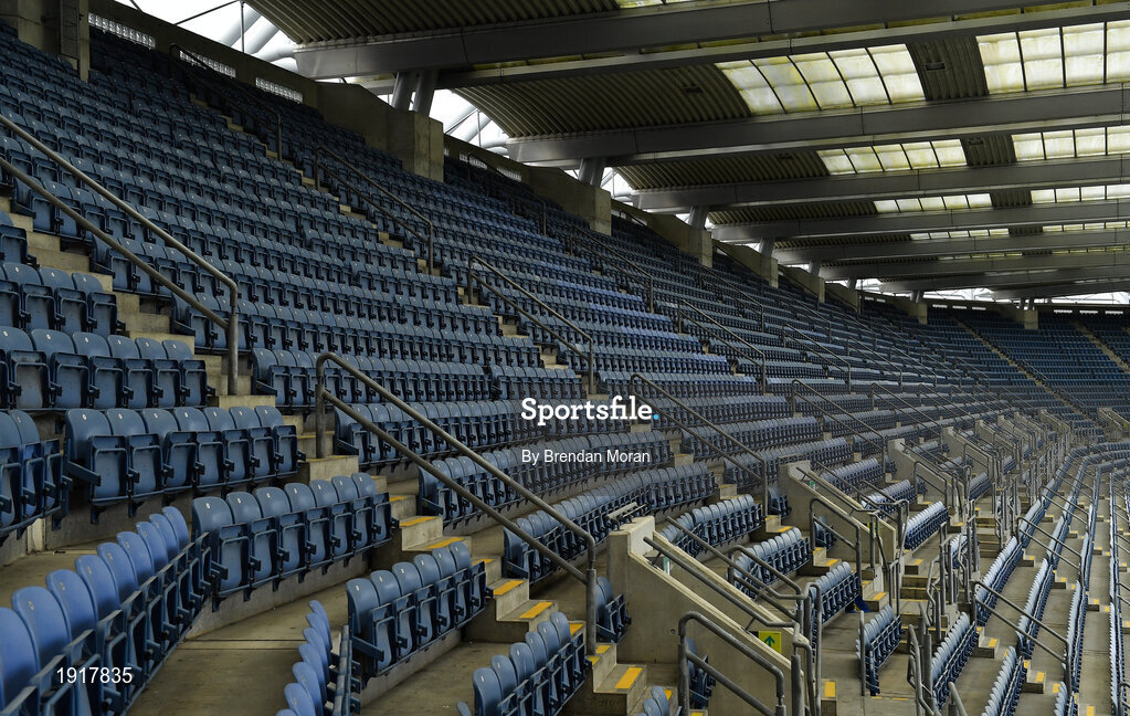 16 August 2020; Empty seats in the Canal End stand at Croke Park Stadium on the original scheduled date of the 2020 GAA Hurling All-Ireland Senior Championship Final. Due to current restrictions laid down by the Irish government to prevent the spread of coronavirus, the dates for the staging of the GAA inter-county season have been pushed back, with the first round of games now due to start in October. The 2020 All-Ireland Senior Hurling Championship was due to be the 133rd staging of the All-Ireland Senior Hurling Championship, the Gaelic Athletic Association's premier inter-county hurling tournament, since its establishment in 1887. For the first time in 96 years the All-Ireland hurling final is now due to be played in December with the 2020 final due on Sunday, December 13th, the same weekend on which Dublin beat Galway in the 1924 final. Photo by Brendan Moran/Sportsfile
