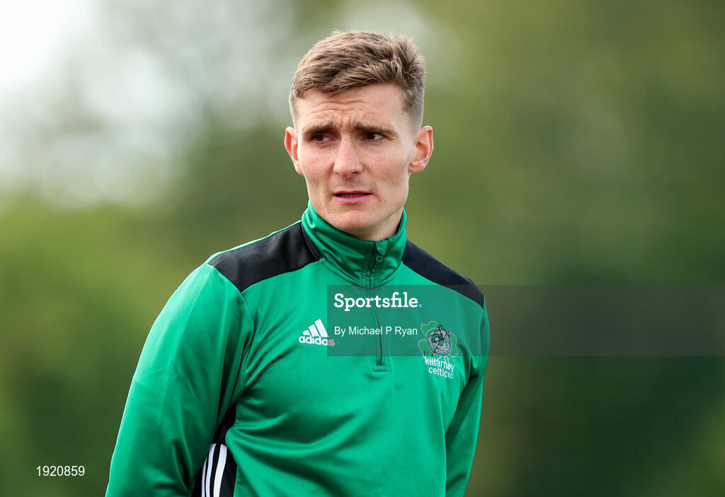 23 August 2020; Killarney Celtic manager Matthew Keane during the FAI Youth Cup Final match between Killarney Celtic and Douglas Hall at Mounthawk Park in Tralee, Kerry. Photo by Michael P Ryan/Sportsfile