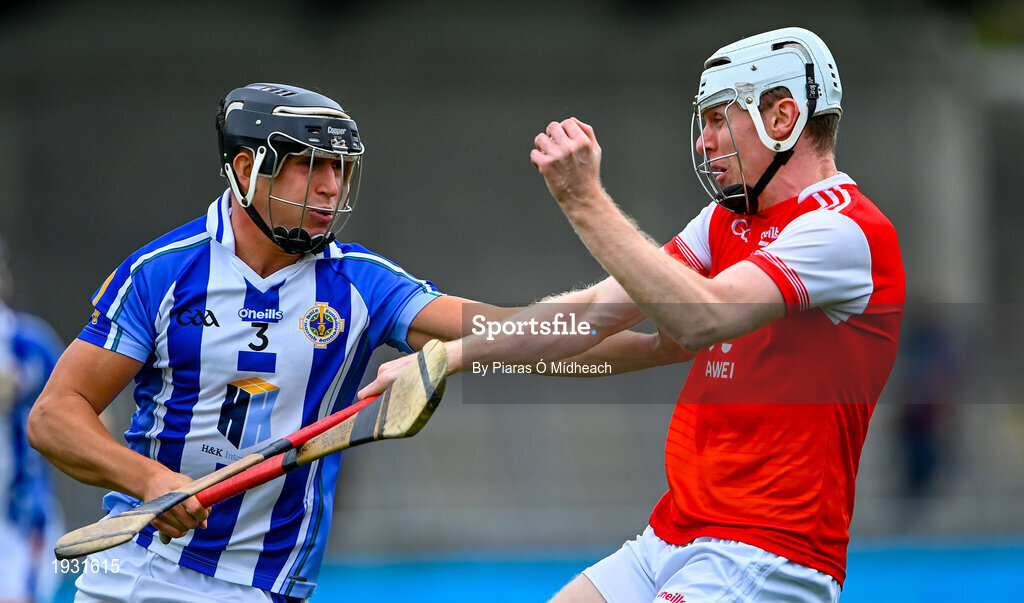 20 September 2020; Colm Cronin of Cuala in action against Luke Corcoran of Ballyboden St Enda's during the Dublin County Senior Hurling Championship Final match between Ballyboden St Enda's and Cuala at Parnell Park in Dublin. Photo by Piaras Ó Mídheach/Sportsfile