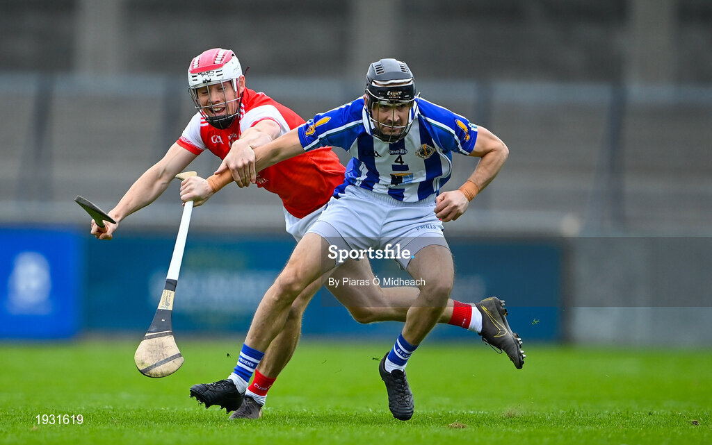 20 September 2020; David O'Connor of Ballyboden St Enda's is tackled by Con O'Callaghan of Cuala during the Dublin County Senior Hurling Championship Final match between Ballyboden St Enda's and Cuala at Parnell Park in Dublin. Photo by Piaras Ó Mídheach/Sportsfile