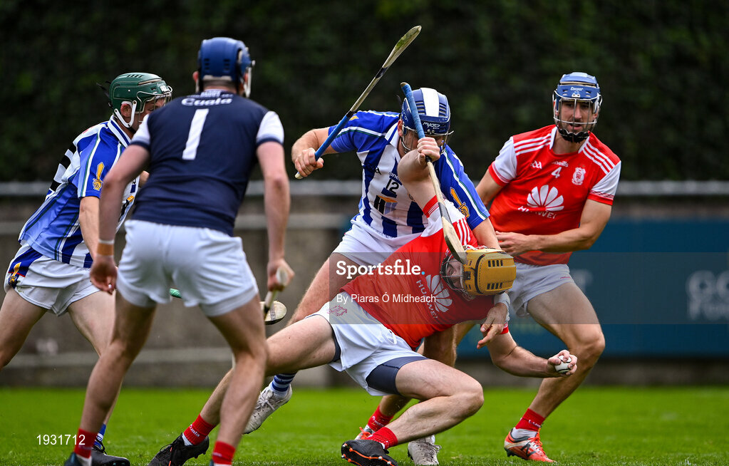 20 September 2020; Oisín Gough of Cuala is tackled by Conal Keaney of Ballyboden St Enda's during the Dublin County Senior Hurling Championship Final match between Ballyboden St Enda's and Cuala at Parnell Park in Dublin. Photo by Piaras Ó Mídheach/Sportsfile