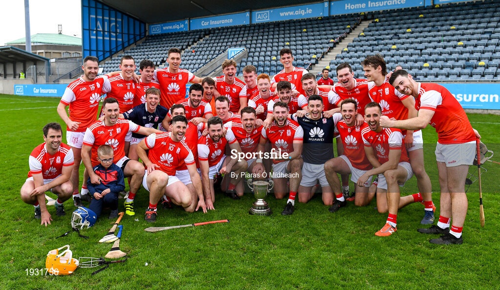20 September 2020; Cuala players celebrate after the Dublin County Senior Hurling Championship Final match between Ballyboden St Enda's and Cuala at Parnell Park in Dublin. Photo by Piaras Ó Mídheach/Sportsfile