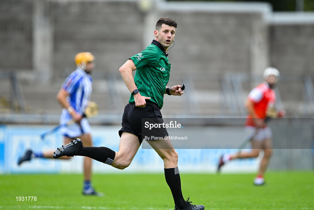 20 September 2020; Referee Seán Stack during the Dublin County Senior Hurling Championship Final match between Ballyboden St Enda's and Cuala at Parnell Park in Dublin. Photo by Piaras Ó Mídheach/Sportsfile