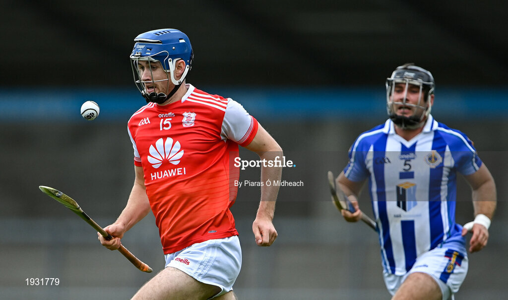 20 September 2020; Seán Moran of Cuala in action against Shane Durkin of Ballyboden St Enda's during the Dublin County Senior Hurling Championship Final match between Ballyboden St Enda's and Cuala at Parnell Park in Dublin. Photo by Piaras Ó Mídheach/Sportsfile