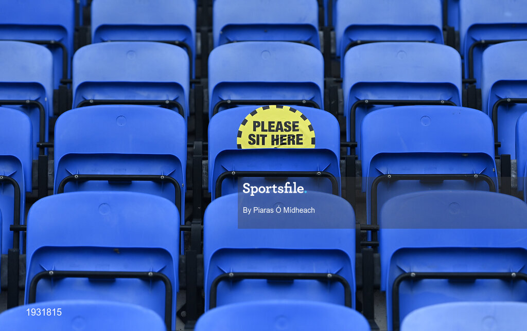 20 September 2020; A general view of empty seats in the stand, as the game was played behind closed doors, ahead of the Dublin County Senior Hurling Championship Final match between Ballyboden St Enda's and Cuala at Parnell Park in Dublin. Photo by Piaras Ó Mídheach/Sportsfile