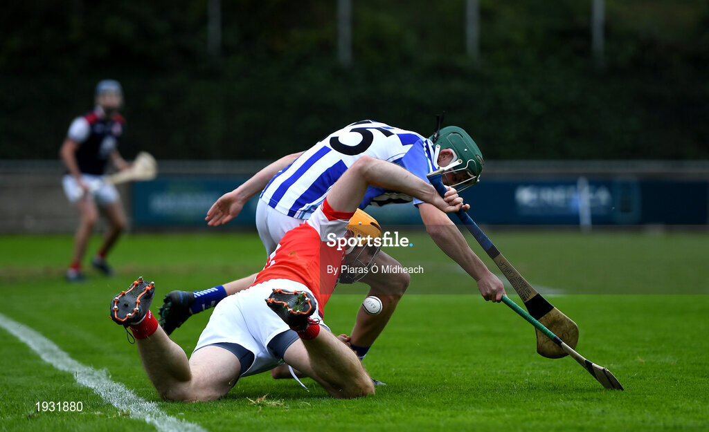 20 September 2020; Oisín Gough of Cuala in action against Aidan Mellett of Ballyboden St Enda's during the Dublin County Senior Hurling Championship Final match between Ballyboden St Enda's and Cuala at Parnell Park in Dublin. Photo by Piaras Ó Mídheach/Sportsfile