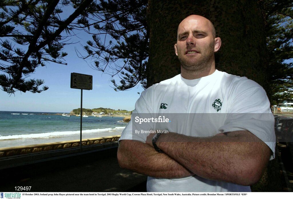 15 October 2003; Ireland prop John Hayes pictured near the team hotel in Terrigal. 2003 Rugby World Cup, Crowne Plaza Hotel, Terrigal, New South Wales, Australia. Picture credit; Brendan Moran / SPORTSFILE