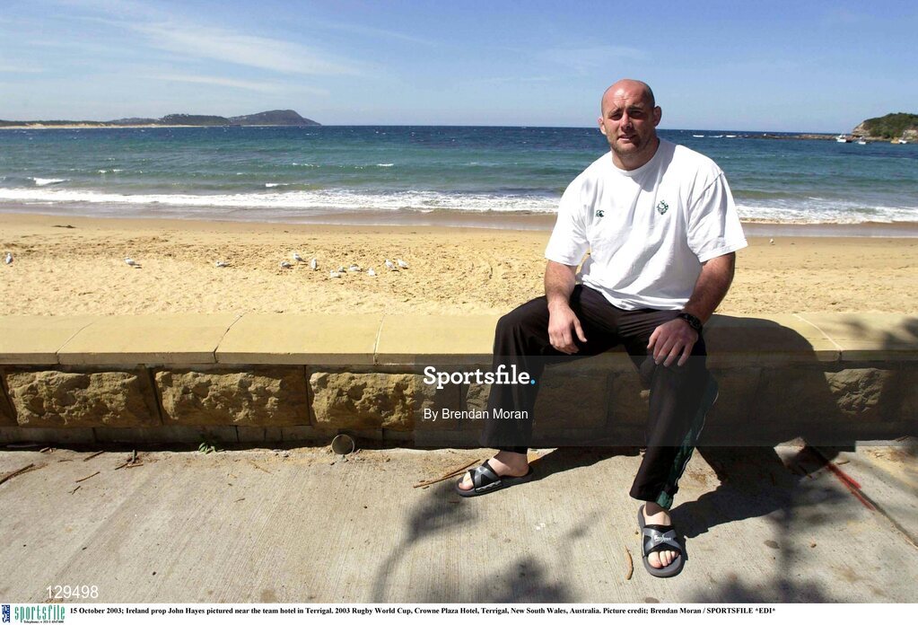 15 October 2003; Ireland prop John Hayes pictured near the team hotel in Terrigal. 2003 Rugby World Cup, Crowne Plaza Hotel, Terrigal, New South Wales, Australia. Picture credit; Brendan Moran / SPORTSFILE