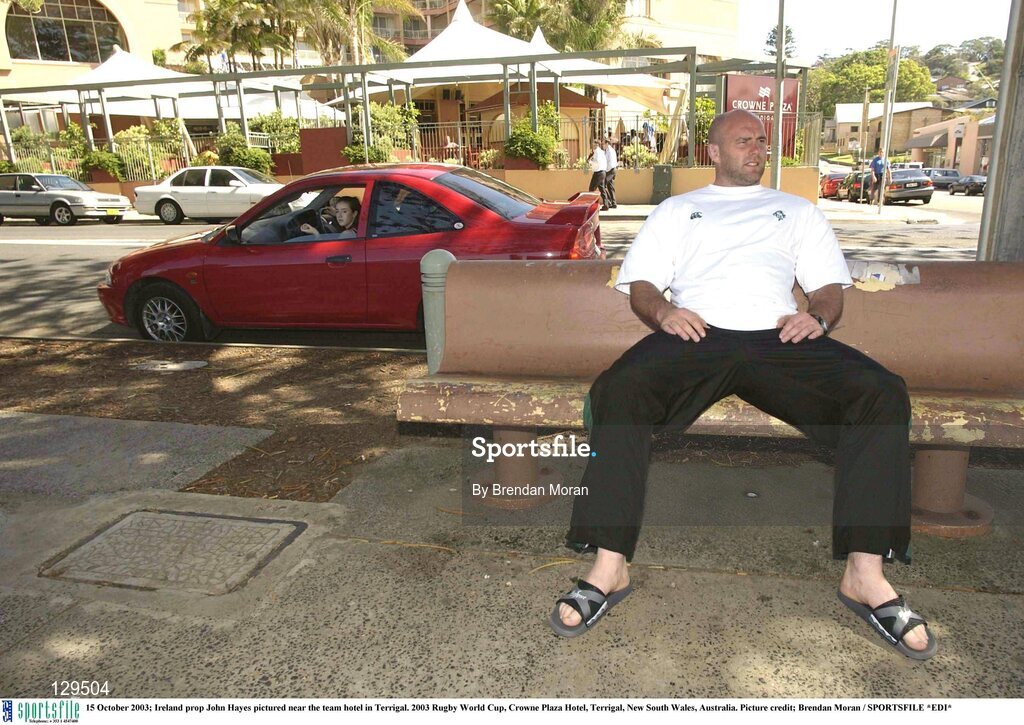 15 October 2003; Ireland prop John Hayes pictured near the team hotel in Terrigal. 2003 Rugby World Cup, Crowne Plaza Hotel, Terrigal, New South Wales, Australia. Picture credit; Brendan Moran / SPORTSFILE