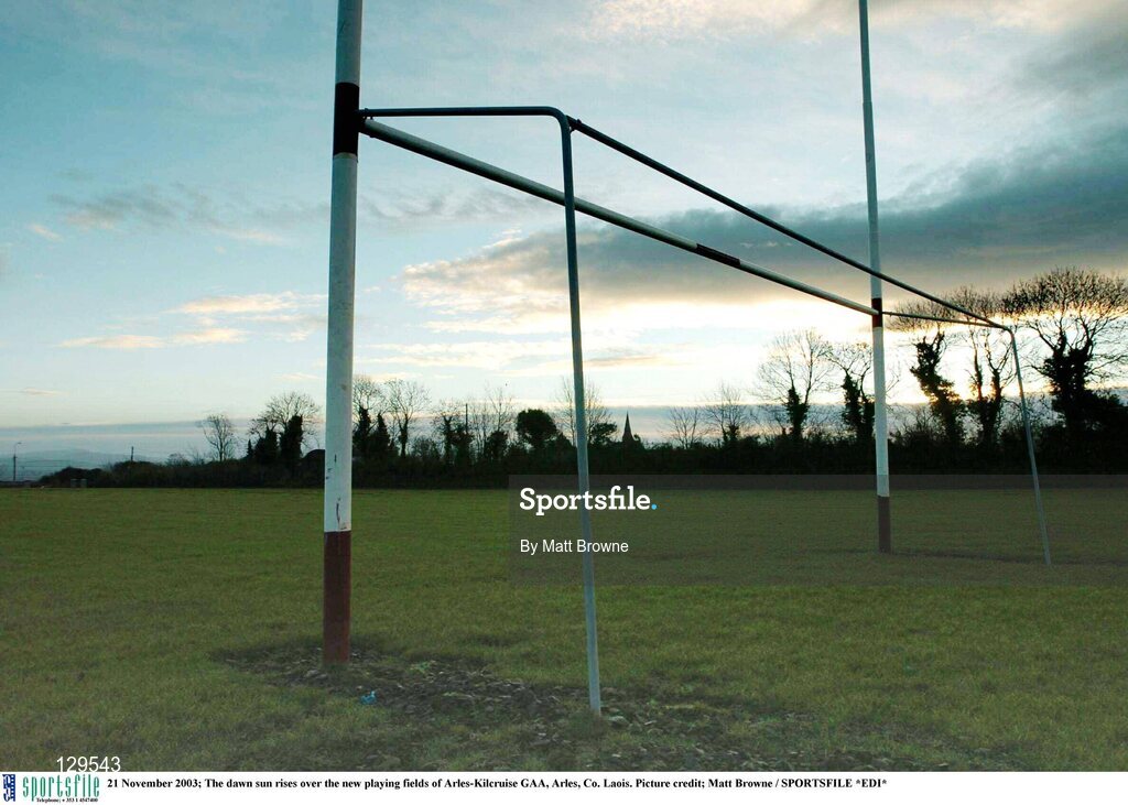 21 November 2003; The dawn sun rises over the new playing fields of Arles-Kilcruise GAA, Arles, Co. Laois. Picture credit; Matt Browne / SPORTSFILE *EDI*