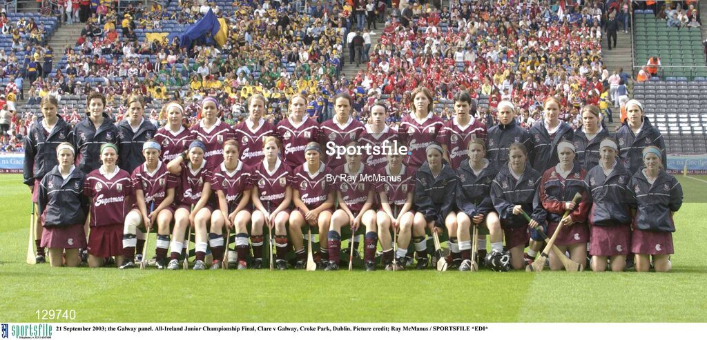 21 September 2003; The Galway panel. 2003 All-Ireland Junior Champions, Clare v Galway, Croke Park, Dublin. Picture credit; Ray McManus / SPORTSFILE *EDI*