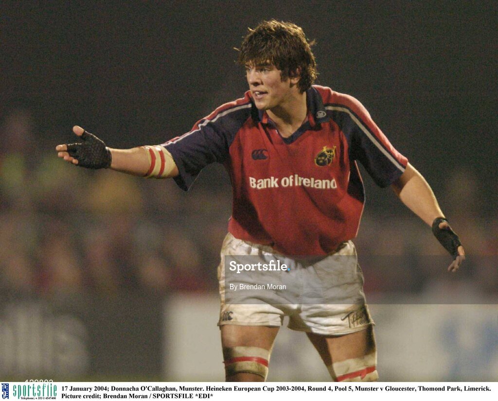17 January 2004; Donnacha O'Callaghan, Munster. Heineken European Cup 2003-2004, Round 4, Pool 5, Munster v Gloucester, Thomond Park, Limerick. Picture credit; Brendan Moran / SPORTSFILE *EDI*