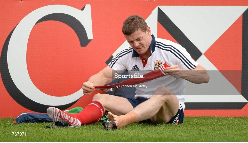 3 July 2013; Brian O'Driscoll, British & Irish Lions, during squad training ahead of their 3rd test match against Australia on Saturday. British & Irish Lions Tour 2013, Squad Training. Noosa Dolphins RFC, Dolphin Oval, Sunshine Beach, Queensland, Australia. Picture credit: Stephen McCarthy / SPORTSFILE