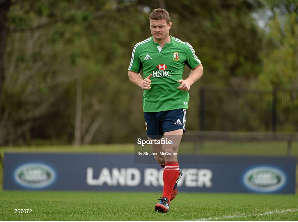 3 July 2013; Brian O'Driscoll, British & Irish Lions, during squad training ahead of their 3rd test match against Australia on Saturday. British & Irish Lions Tour 2013, Squad Training. Noosa Dolphins RFC, Dolphin Oval, Sunshine Beach, Queensland, Australia. Picture credit: Stephen McCarthy / SPORTSFILE