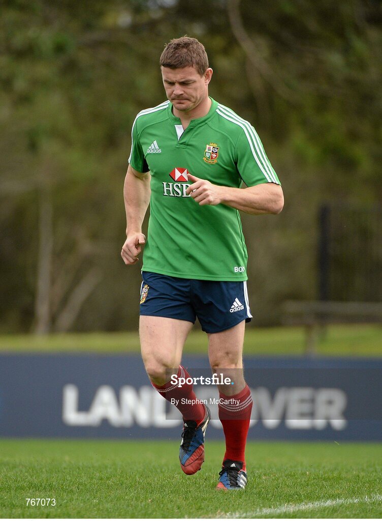 3 July 2013; Brian O'Driscoll, British & Irish Lions, during squad training ahead of their 3rd test match against Australia on Saturday. British & Irish Lions Tour 2013, Squad Training. Noosa Dolphins RFC, Dolphin Oval, Sunshine Beach, Queensland, Australia. Picture credit: Stephen McCarthy / SPORTSFILE