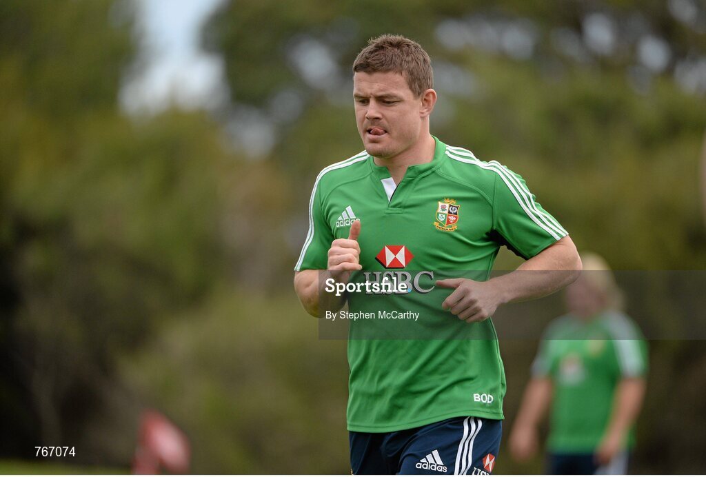3 July 2013; Brian O'Driscoll, British & Irish Lions, during squad training ahead of their 3rd test match against Australia on Saturday. British & Irish Lions Tour 2013, Squad Training. Noosa Dolphins RFC, Dolphin Oval, Sunshine Beach, Queensland, Australia. Picture credit: Stephen McCarthy / SPORTSFILE