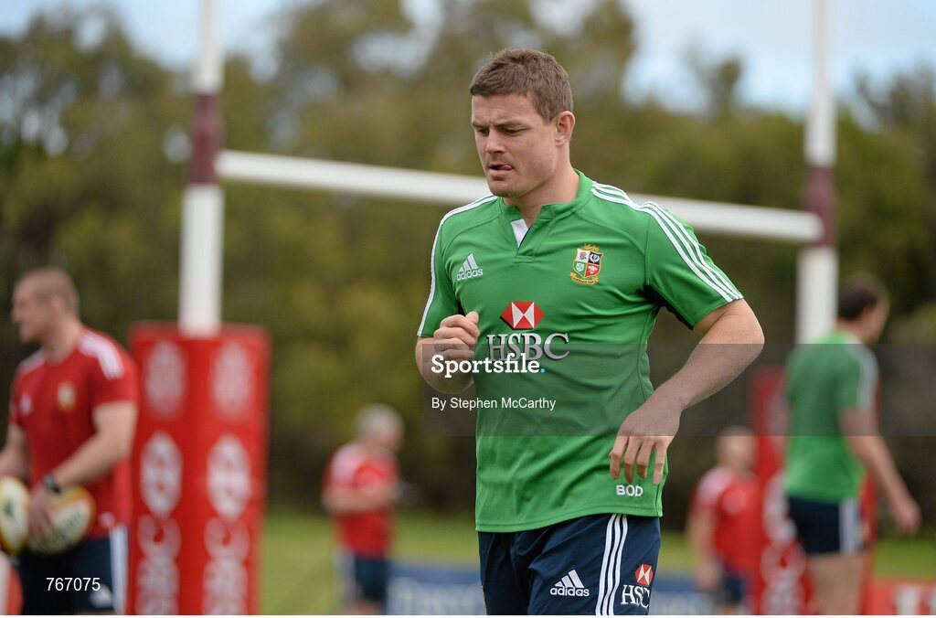 3 July 2013; Brian O'Driscoll, British & Irish Lions, during squad training ahead of their 3rd test match against Australia on Saturday. British & Irish Lions Tour 2013, Squad Training. Noosa Dolphins RFC, Dolphin Oval, Sunshine Beach, Queensland, Australia. Picture credit: Stephen McCarthy / SPORTSFILE