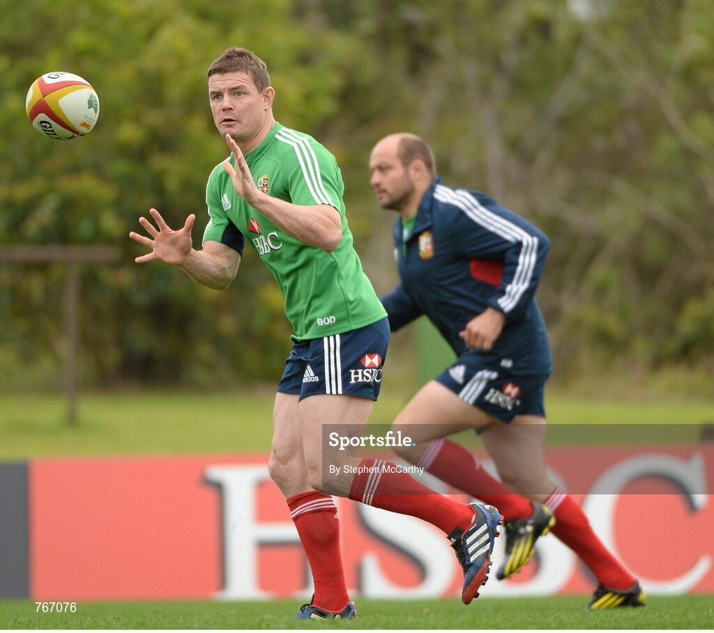 3 July 2013; Brian O'Driscoll, British & Irish Lions, during squad training ahead of their 3rd test match against Australia on Saturday. British & Irish Lions Tour 2013, Squad Training. Noosa Dolphins RFC, Dolphin Oval, Sunshine Beach, Queensland, Australia. Picture credit: Stephen McCarthy / SPORTSFILE