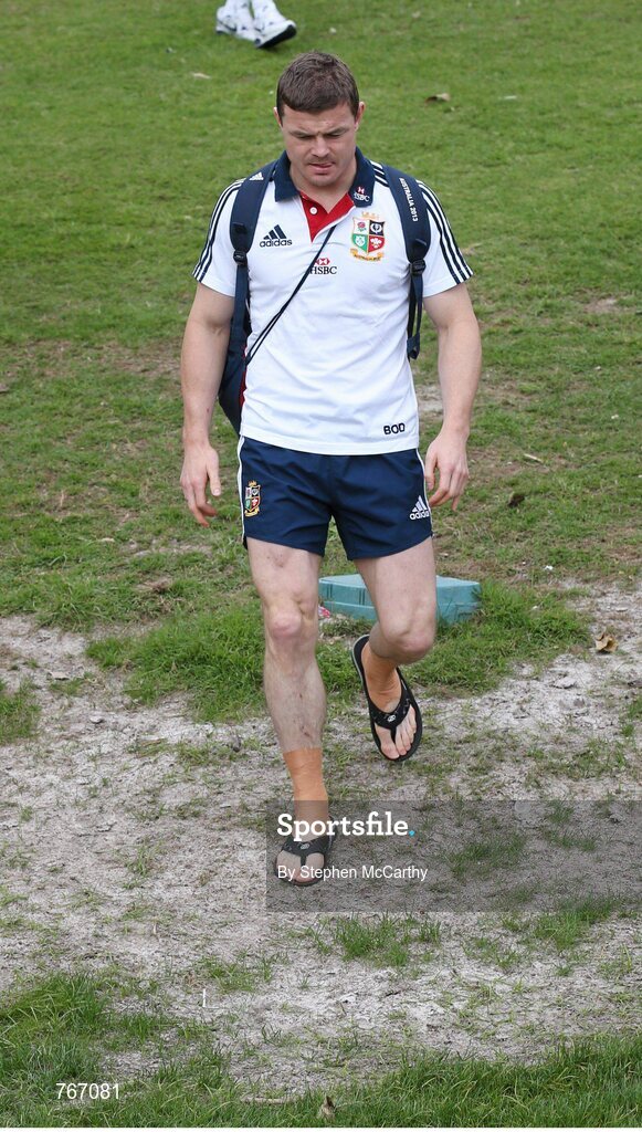 3 July 2013; Brian O'Driscoll, British & Irish Lions, arrives for squad training ahead of their 3rd test match against Australia on Saturday. British & Irish Lions Tour 2013, Squad Training. Noosa Dolphins RFC, Dolphin Oval, Sunshine Beach, Queensland, Australia. Picture credit: Stephen McCarthy / SPORTSFILE