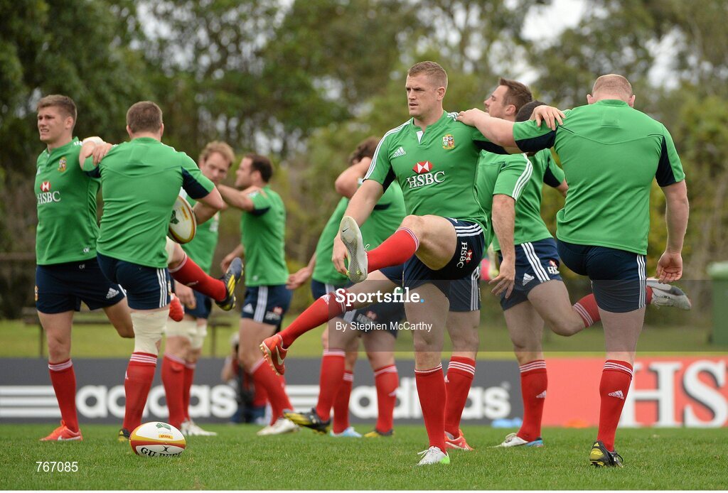 3 July 2013; Jamie Heaslip, British & Irish Lions, during squad training ahead of their 3rd test match against Australia on Saturday. British & Irish Lions Tour 2013, Squad Training. Noosa Dolphins RFC, Dolphin Oval, Sunshine Beach, Queensland, Australia. Picture credit: Stephen McCarthy / SPORTSFILE