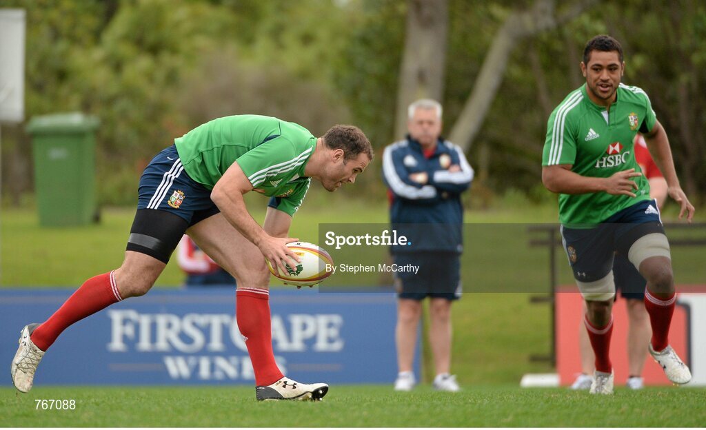 3 July 2013; Jamie Roberts, British & Irish Lions, during squad training ahead of their 3rd test match against Australia on Saturday. British & Irish Lions Tour 2013, Squad Training. Noosa Dolphins RFC, Dolphin Oval, Sunshine Beach, Queensland, Australia. Picture credit: Stephen McCarthy / SPORTSFILE