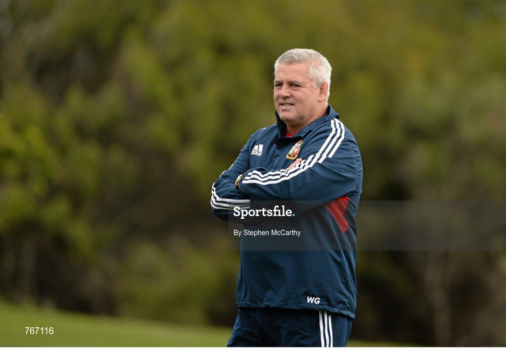 3 July 2013; British & Irish Lions head coach Warren Gatland during squad training ahead of their 3rd test match against Australia on Saturday. British & Irish Lions Tour 2013, Squad Training. Noosa Dolphins RFC, Dolphin Oval, Sunshine Beach, Queensland, Australia. Picture credit: Stephen McCarthy / SPORTSFILE