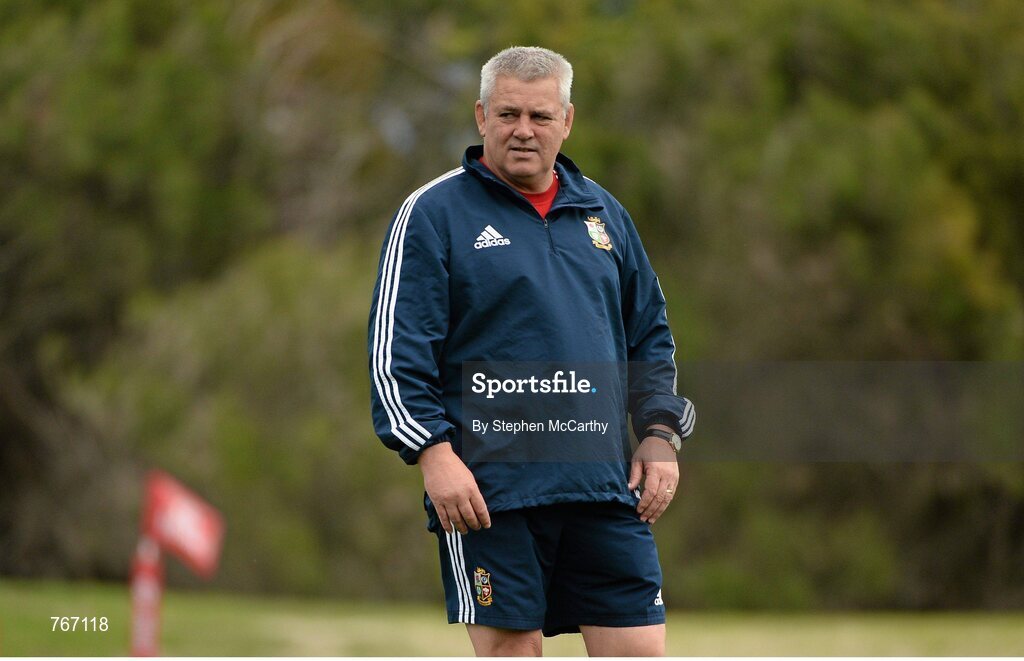 3 July 2013; British & Irish Lions head coach Warren Gatland during squad training ahead of their 3rd test match against Australia on Saturday. British & Irish Lions Tour 2013, Squad Training. Noosa Dolphins RFC, Dolphin Oval, Sunshine Beach, Queensland, Australia. Picture credit: Stephen McCarthy / SPORTSFILE