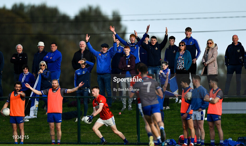 27 September 2020; Naomh Mairtin supporters react during the Louth County Senior Football Championship Final match between Naomh Mairtin and Ardee St Mary’s at Darver Louth Centre of Excellence in Louth. Photo by Ben McShane/Sportsfile