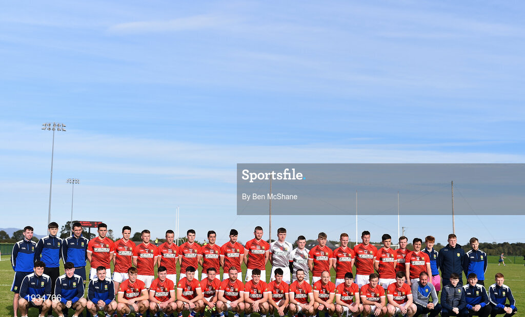 27 September 2020; The Ardee St Mary's team ahead of the Louth County Senior Football Championship Final match between Naomh Mairtin and Ardee St Mary’s at Darver Louth Centre of Excellence in Louth. Photo by Ben McShane/Sportsfile